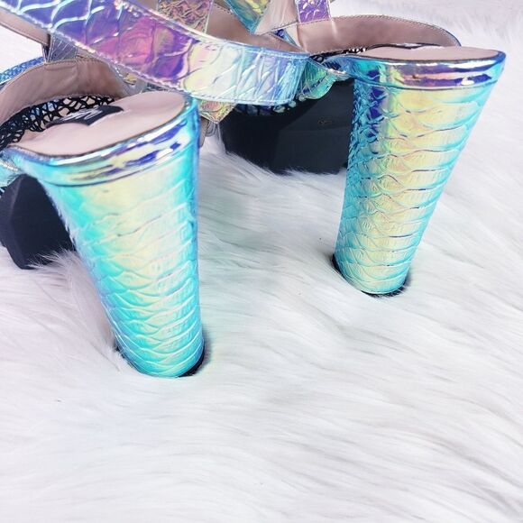 Only maken Rave Chunky Heels Chameleon Mesh Platform - Picture 5 of 6